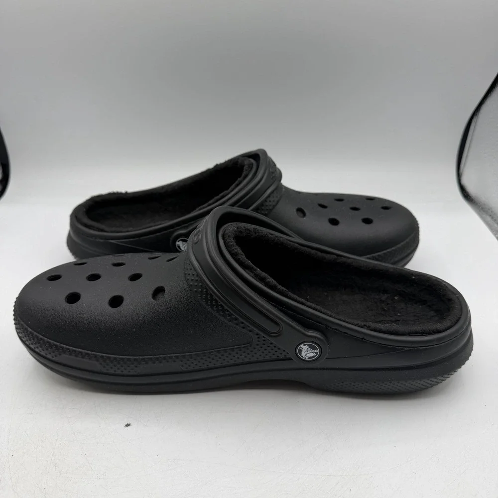 Crocs Classic Lined Clogs Mens Sz 13 Black Slip On Shoes Slippers Comfort 203591